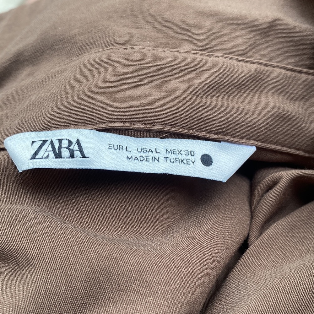 Zara gorgeous stretchy mini button down dress w/ rouching. flattering! Worn once - Picture 14 of 16